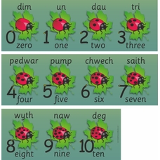Ladybird Number Frieze in Welsh and English